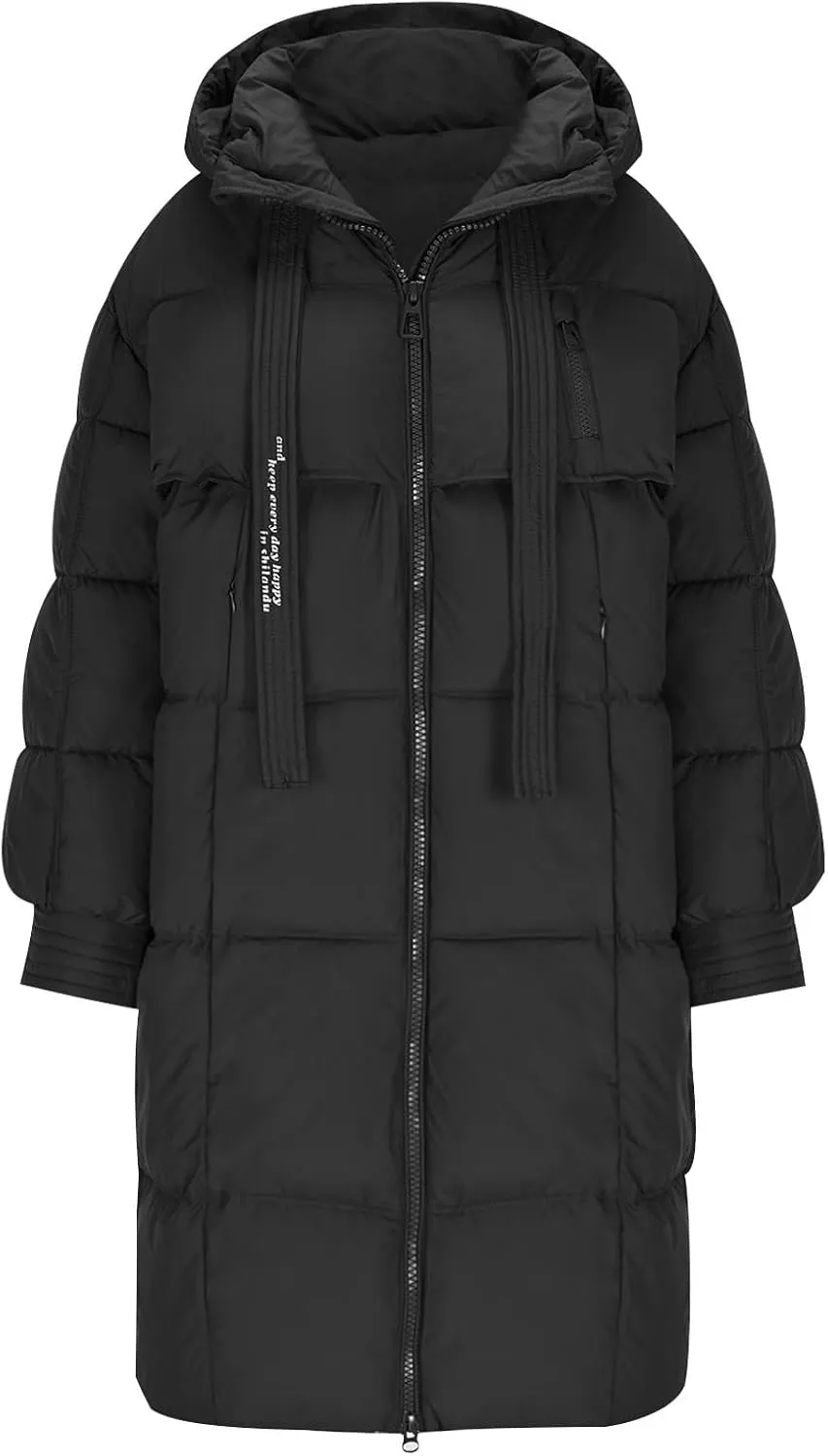 Winter Coats for Women Cotton Padded Down Jacket Mid Length Quilted Overcoat Solid Color Outwear with Hooded 2024