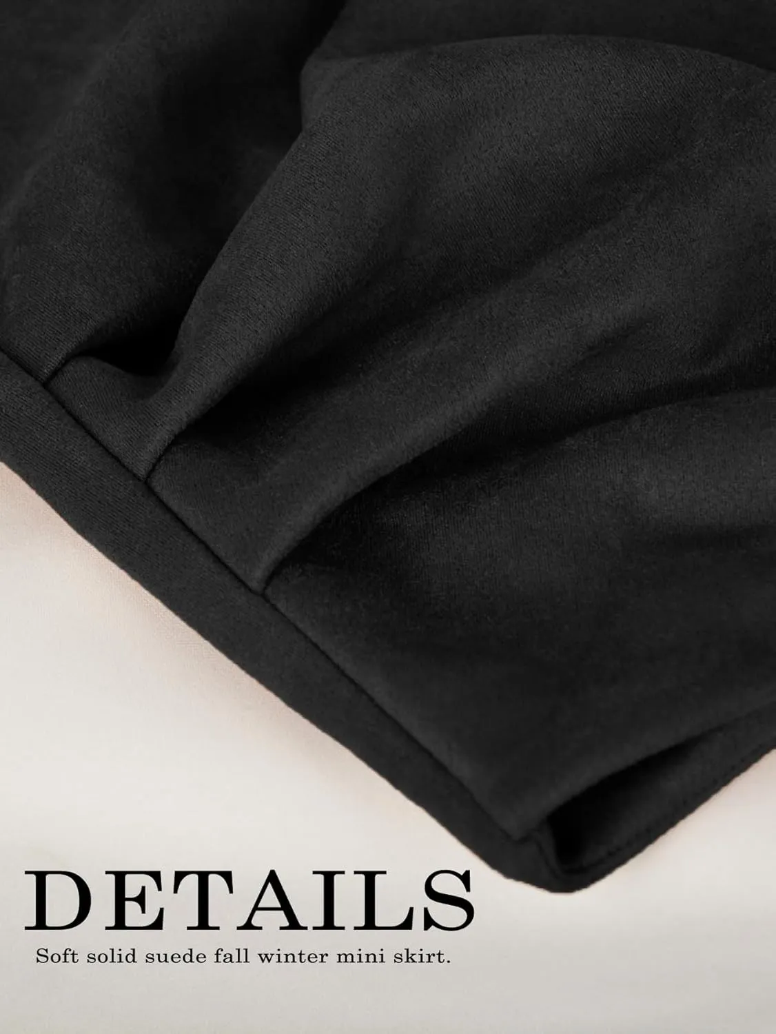 Women Faux Suede Bodycon Ruched Tulip Ruched Fall Short Mini Skirt