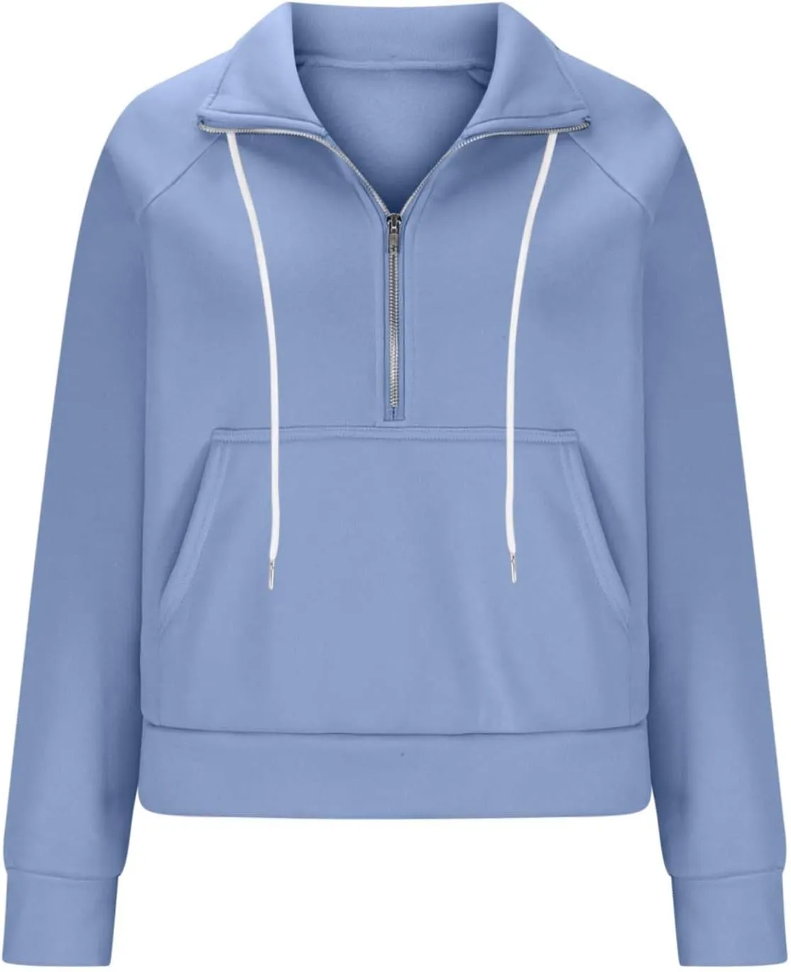 Women Half Zip Up Sweatshirts Trendy Long Sleeve Plain Pullover Fall Casual Oversized Tops Winter Comfort Clothes