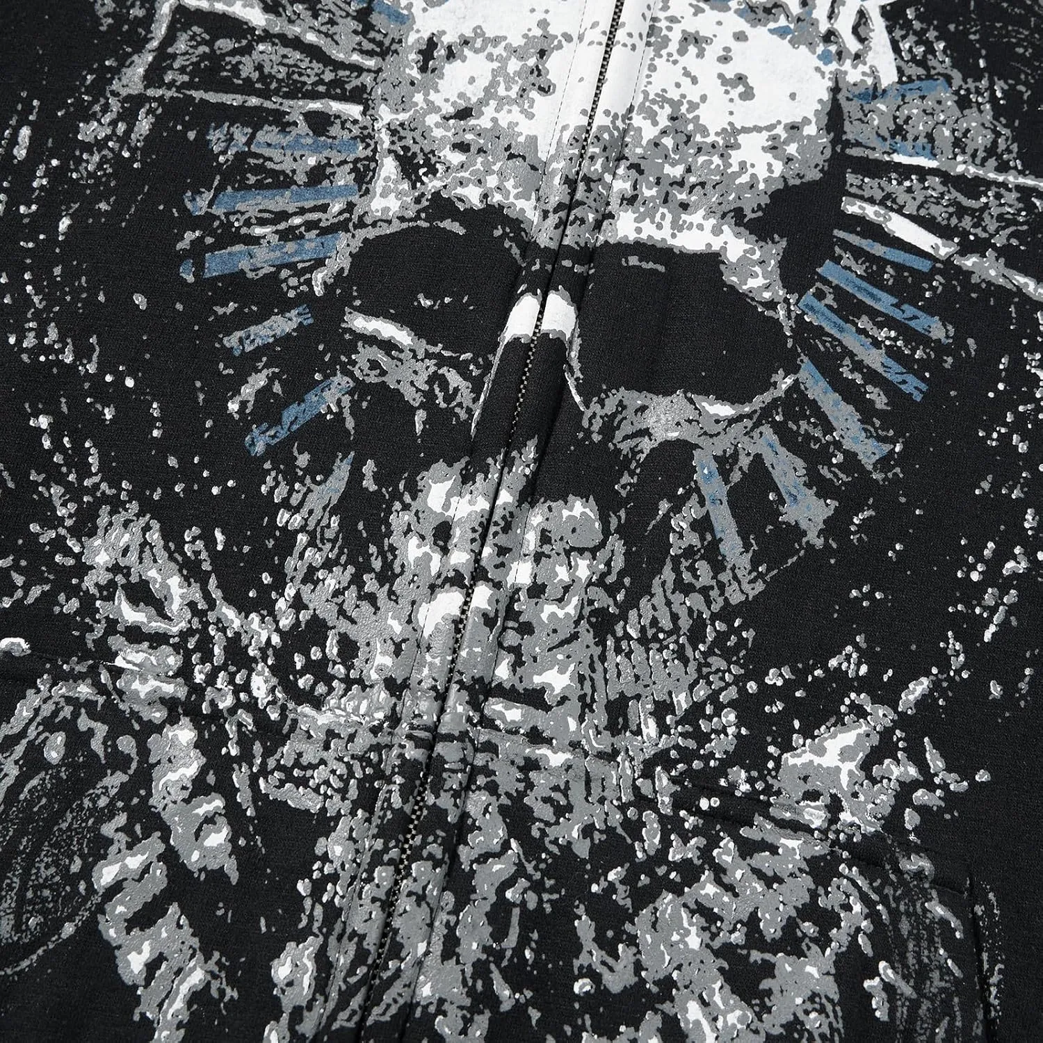 Women Men Y2k Zip Up Hoodie Oversized Skeleton Graphic Hoodies Jacket Aesthetic Vintage Gothic Grunge Sweatshirt