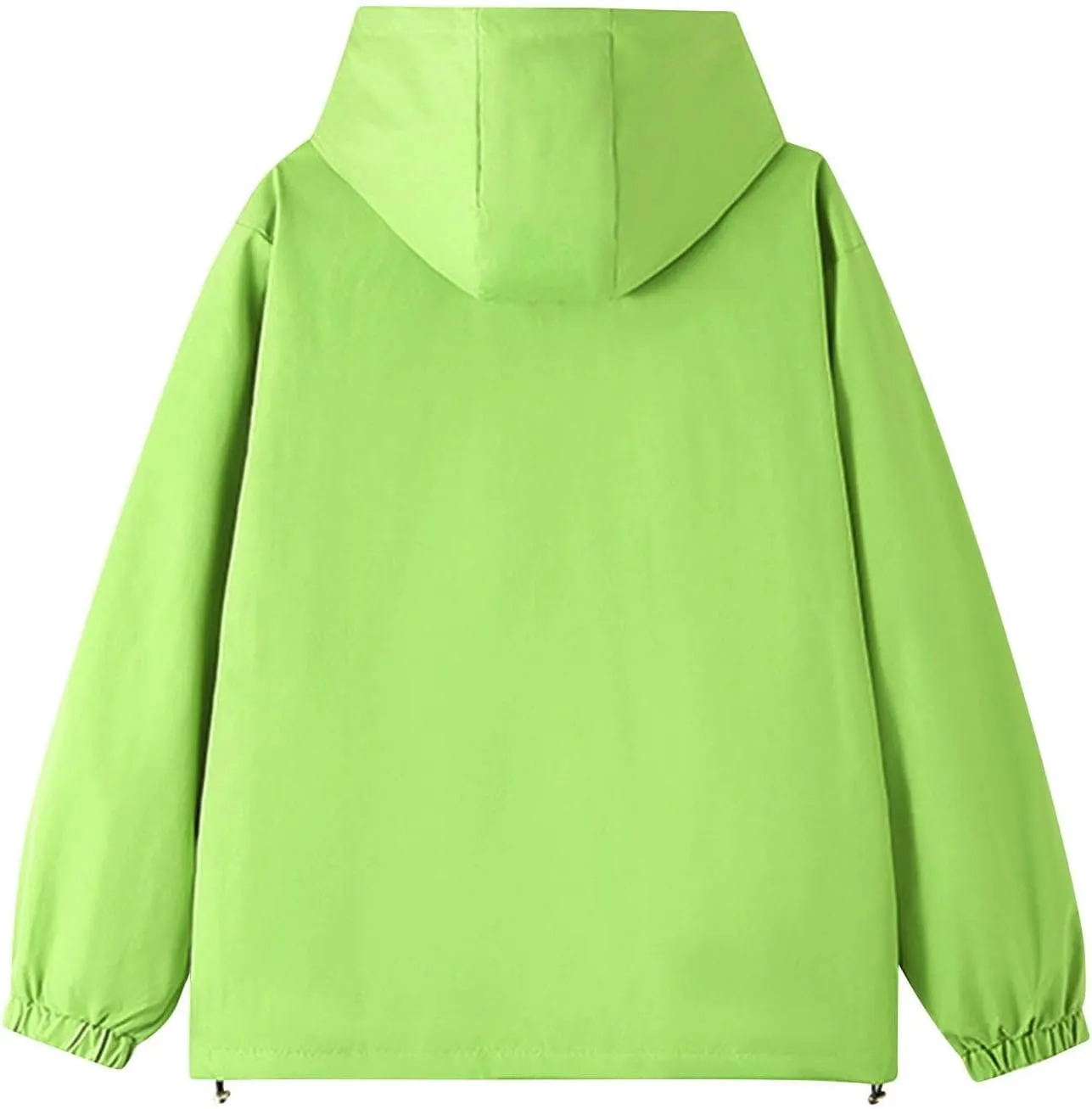 Women Oversized Rain Jackets Hooded Waterproof Windproof Raincoat with Pockets, Loose Zip Up Windbreaker Rain Coat