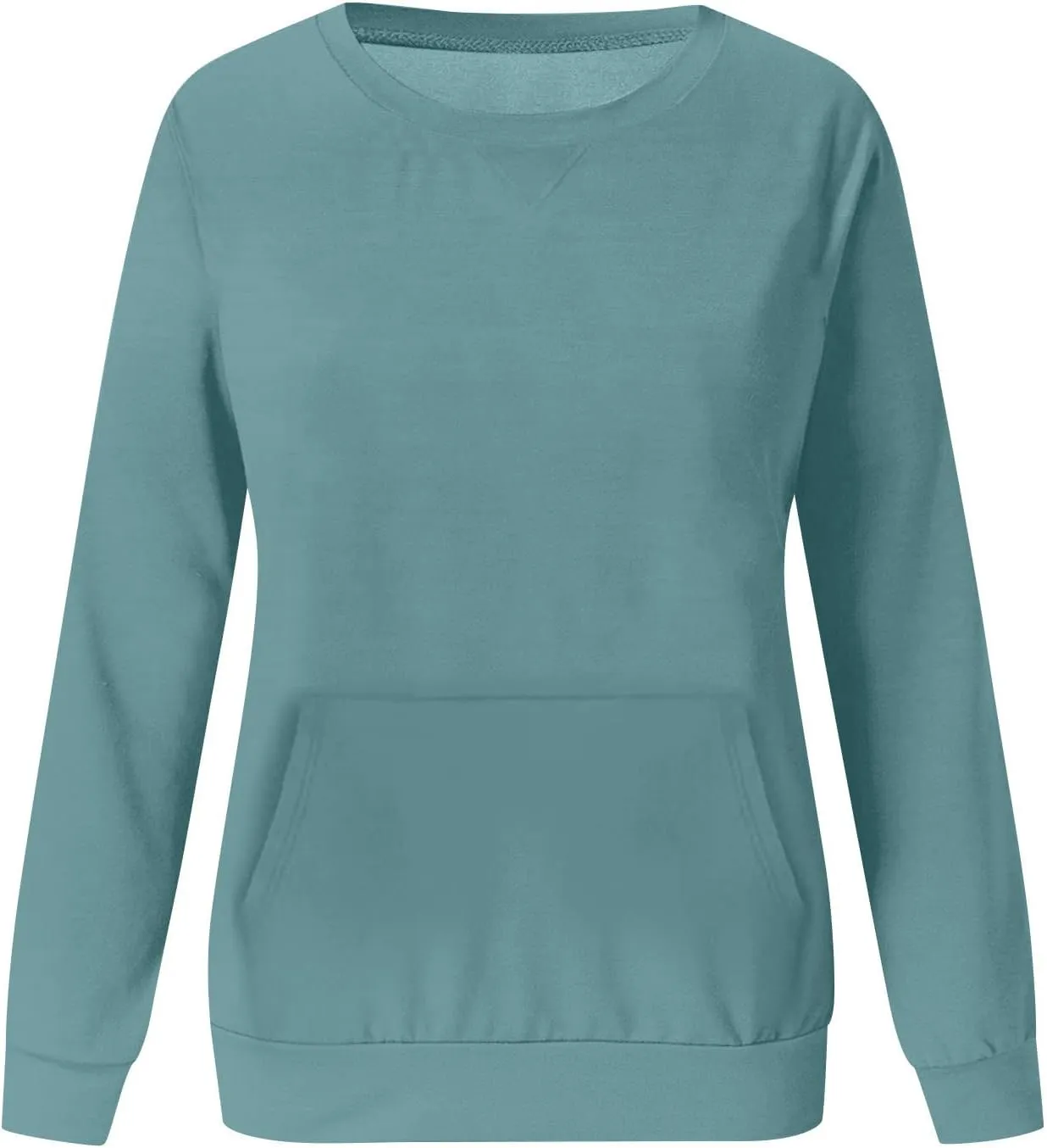 Women Solid Colors Crewneck Sweatshirts Long Sleeve Pullover Tops No Hood Cute Sweatshirt Comfort Sweaters 2024