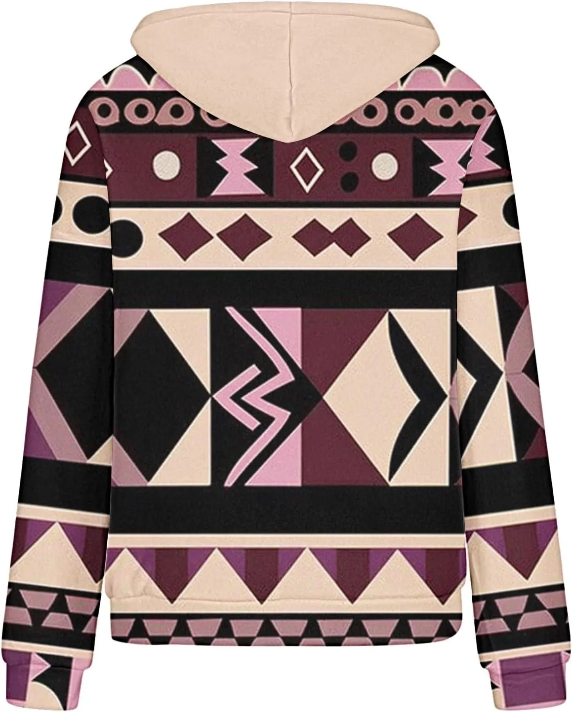 Women Western Ethic Hoodie Aztec Style Print Graphic Sweatshirts Pullover Hooded Pullover Tops Shirts Vintage Clothing