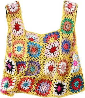 Women Y2k Crochet Floral Knit Pullover Long Sleeve V Neck Sweater Aesthetic Hollow Out Oversized Jumper Top
