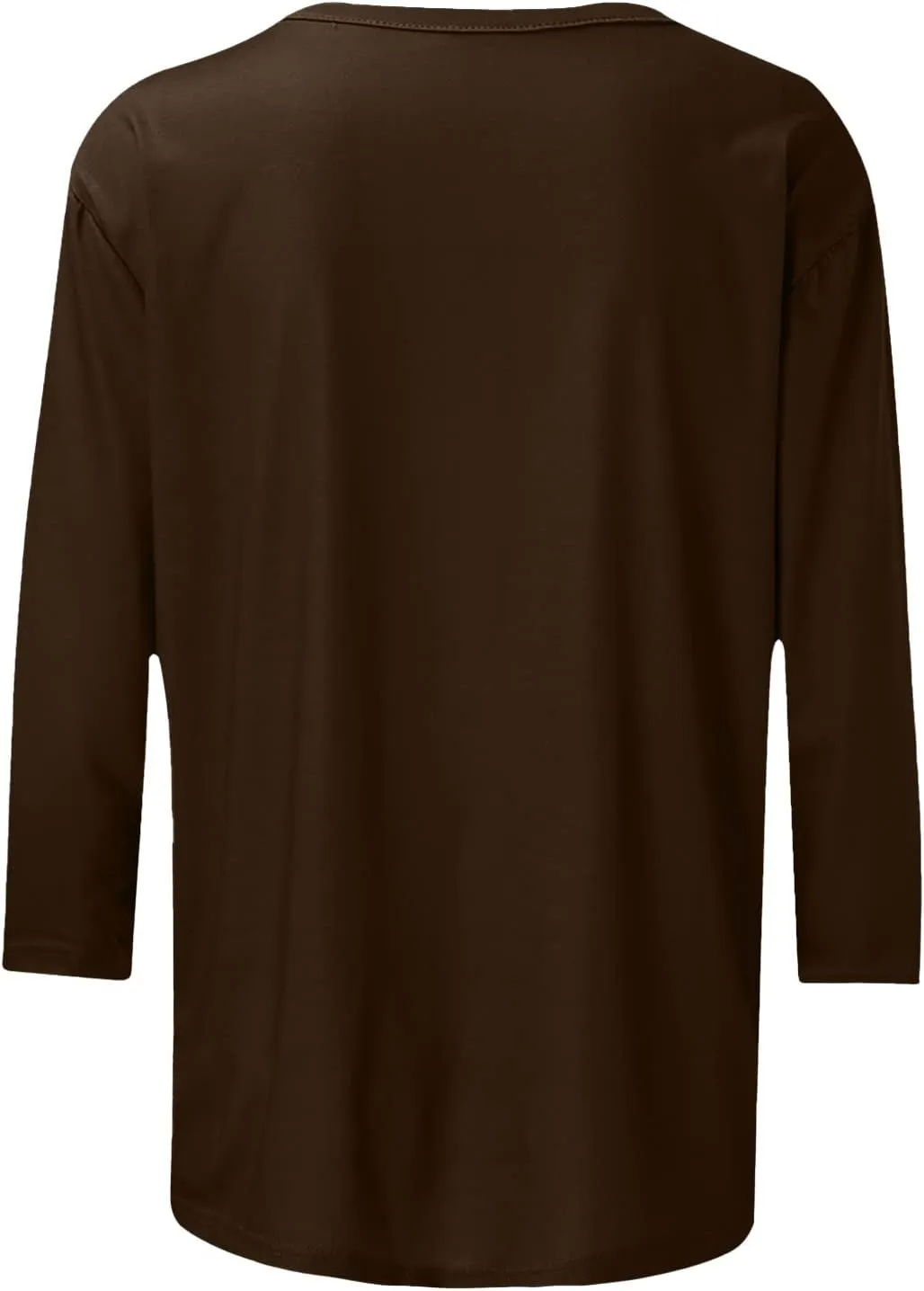 Womens 3/4 Sleeve T-Shirt Plain Pullover Tops Cozy Crewneck Casual Top Three Quarter Length Sleeve T Shirt Soft Basic Blouse