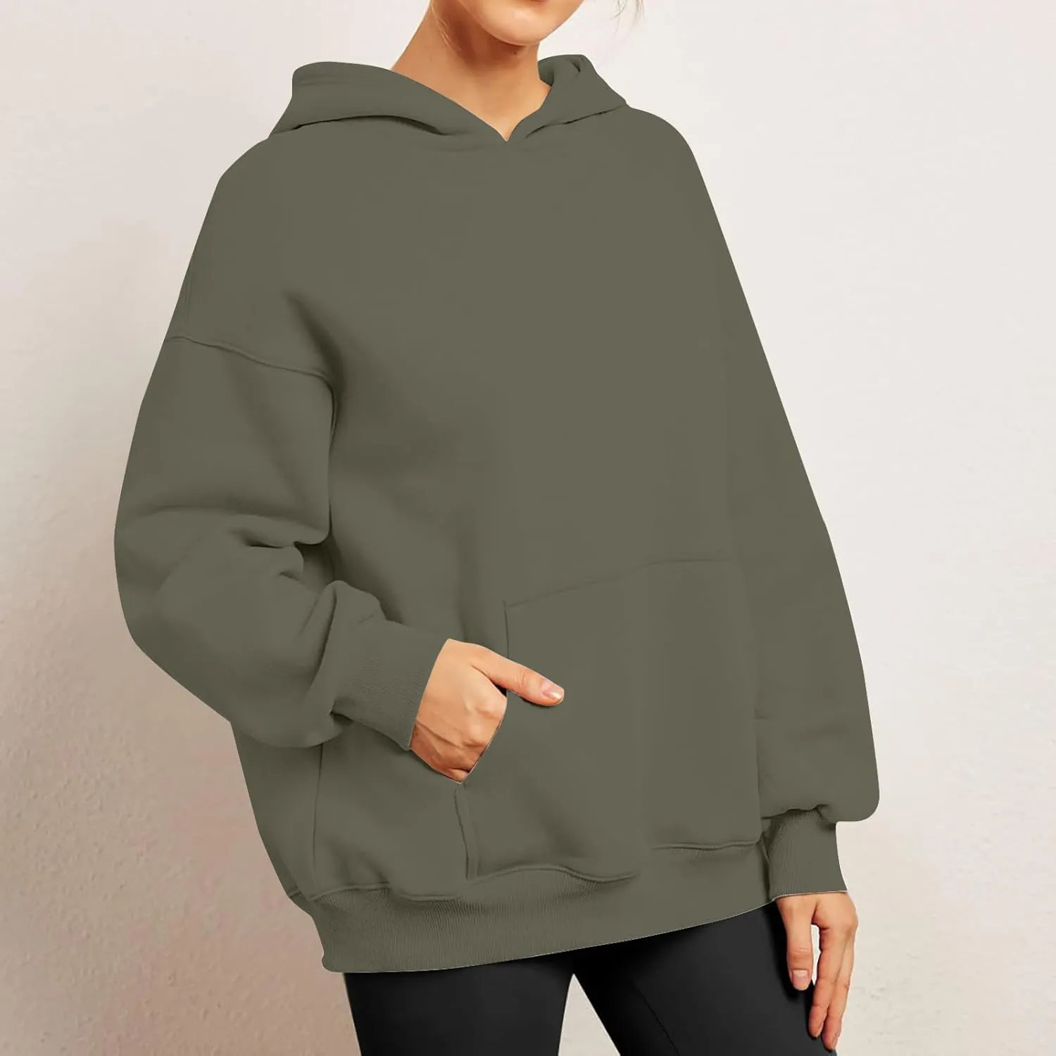 Women's Camo Hoodie Maple-Leaf Print Oversized Sweatshirt Fleece Hooded Sweatshirts with Pocket Casual Fall Pullover
