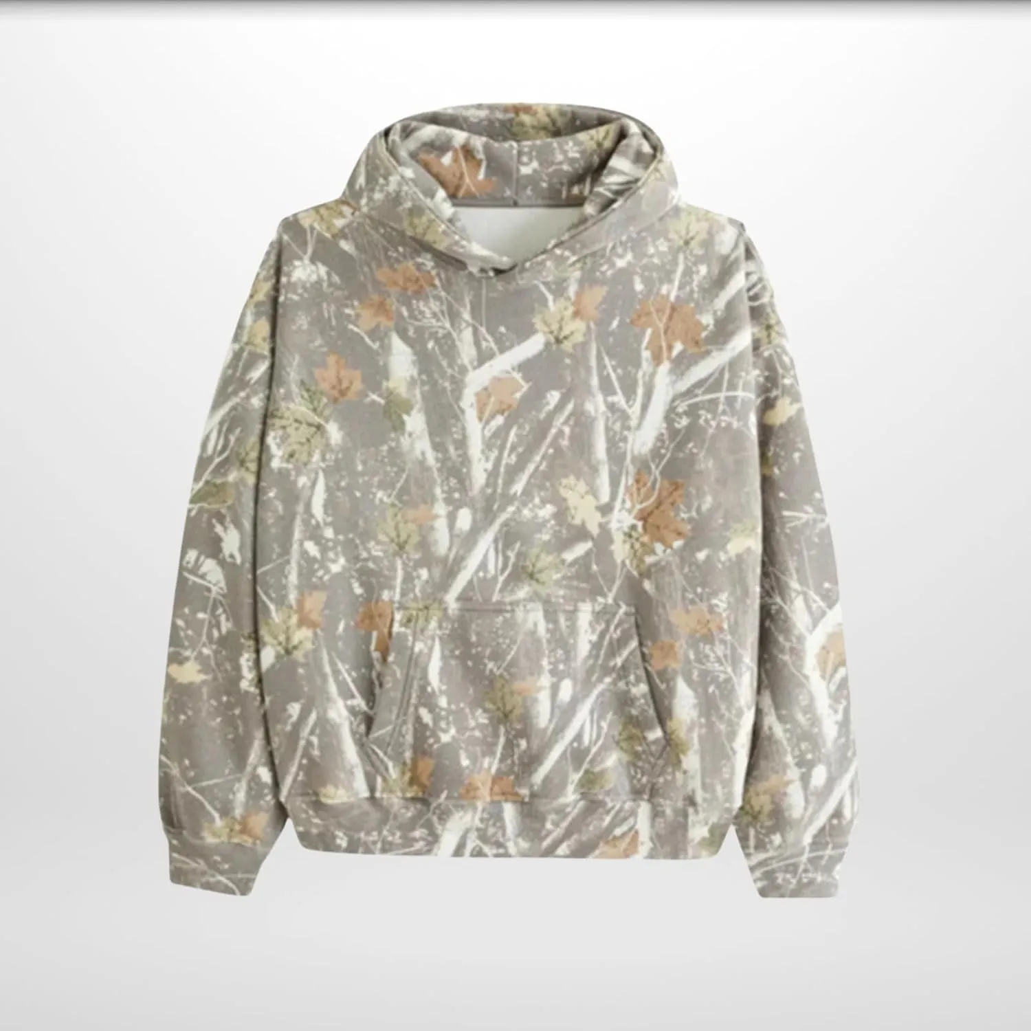 Womens Camo Hoodies Maple Leaf Print Oversized Hooded Sweatshirt Fleece Pullover Long Sleeve Sweatshirt with Pockets