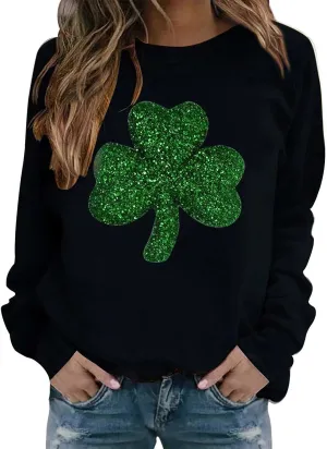 Womens Crewneck Sweatshirts Funny Saint Patricks Day Hoodies Irish Sweatshirts for St Pattys Day Party Fun Hoodie