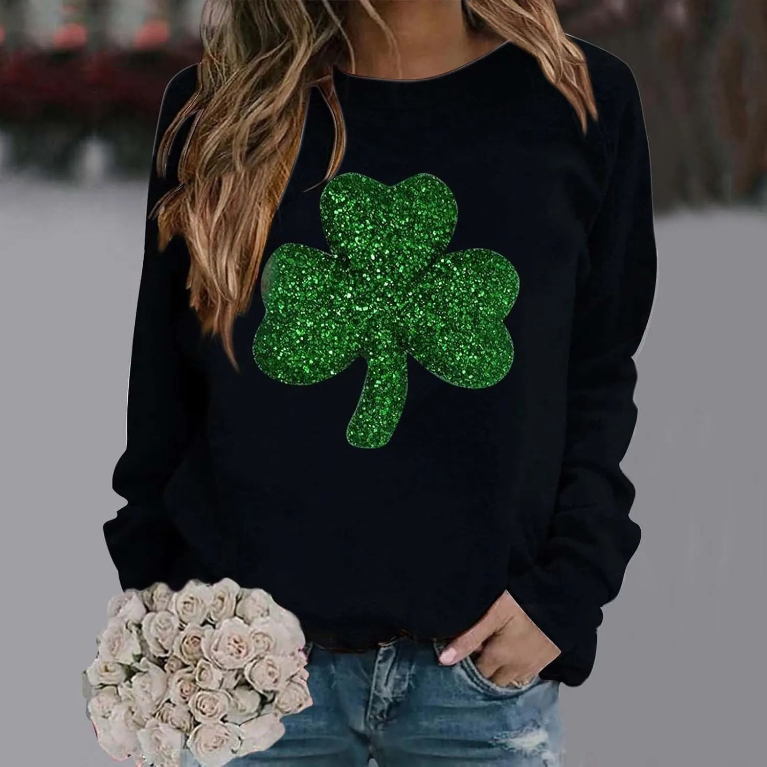 Womens Crewneck Sweatshirts Funny Saint Patricks Day Hoodies Irish Sweatshirts for St Pattys Day Party Fun Hoodie