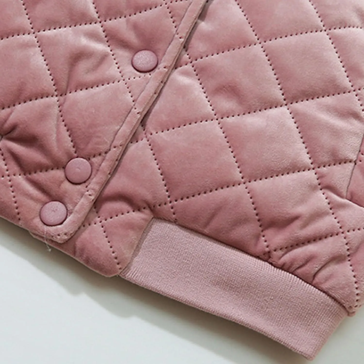 Women's Diamond Lightweight Quilted Bomber Jacket Stand Collar Long Sleeve Button Warm Velvet Down Coat with Pockets