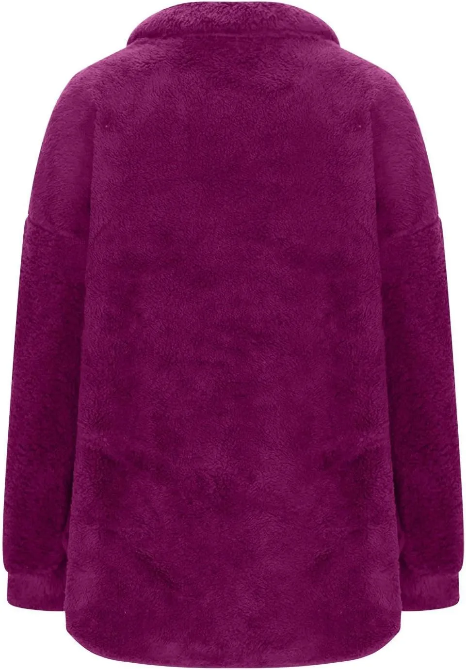Womens Fleece Sweatshirt Half Zip Up Oversized Long Sleeve Sherpa Pullover Winter Warm Comfy Solid Color Fuzzy Tops