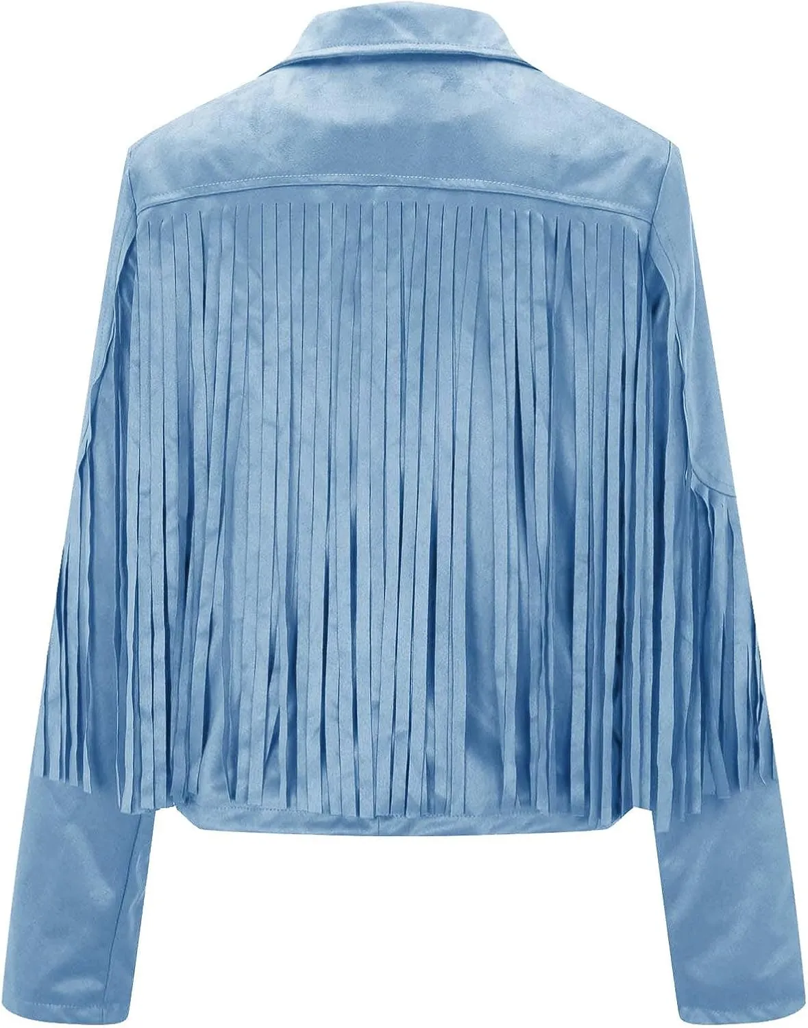 Womens Fringe Jackets Plus Size Faux Suede Coat Fashion Long Sleeve Cardigan Vintage Western Hippie Clothes