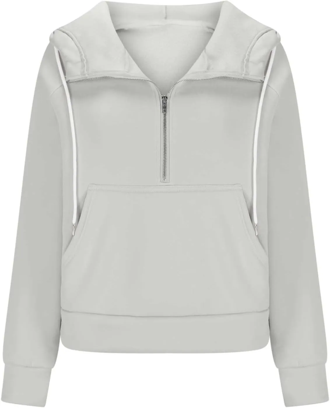 Womens Hoodies Zip Up Lightweight Long Sleeve Solid Hooded Sweatshirts Casual Full Zip Up Cropped Sweatshirts Jackets