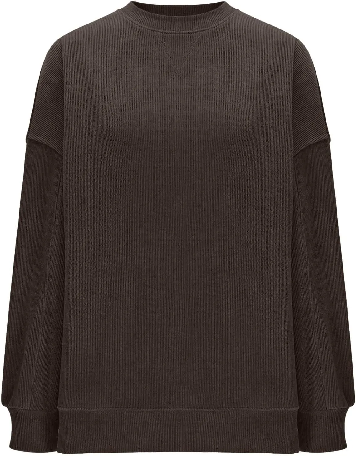 Womens Long Sleeve Tops 2025 Loose Crewneck Sweatshirt Trendy Casual Loose Fit Spring Fashion Pullover Knit Outfit