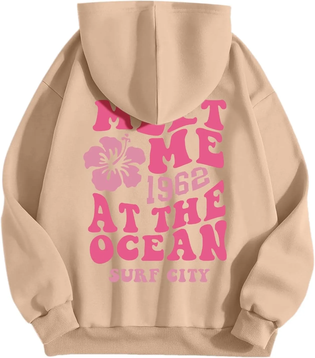 Women's Oversized Cute Hoodies Preppy Y2K Graphic Long Sleeved Sweatshirt for Teen Girls Pullover Tops with Pockets