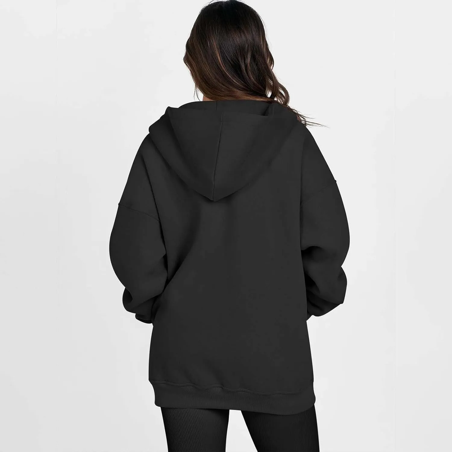 Women's Oversized Hooded Sweatshirt Full Zip Up Long Sleeve Jackets With Pockets Fall Outfits Y2K Teen Girls Clothes