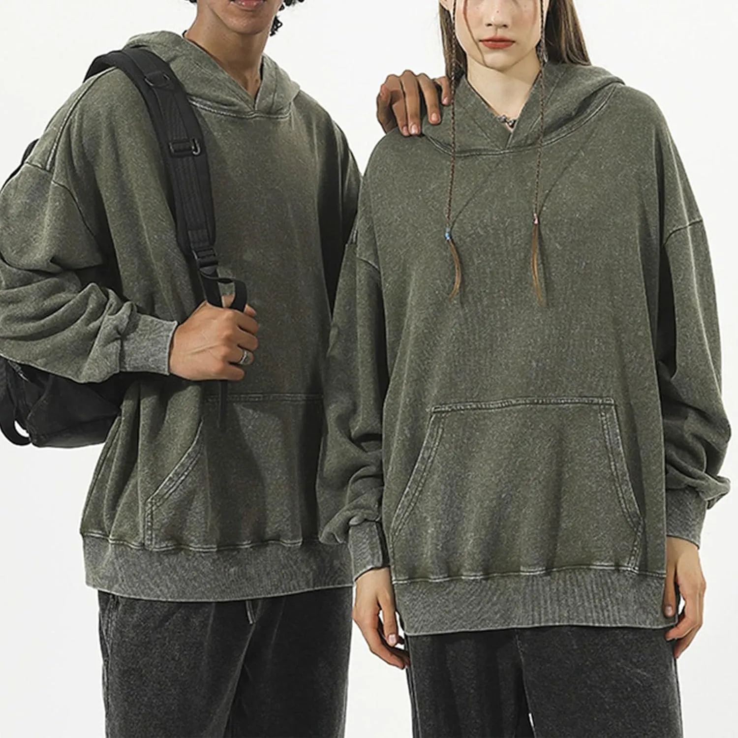 Womens Oversized Hooded Sweatshirts 2024 Casual Crewneck Hoodies Long Sleeve Pullover Preppy Outfits