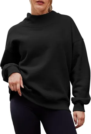 Womens Oversized Sweatshirts Turtleneck Pullover Long Sleeve Hoodies Tops Fall Outfits Cute Sweater Tops