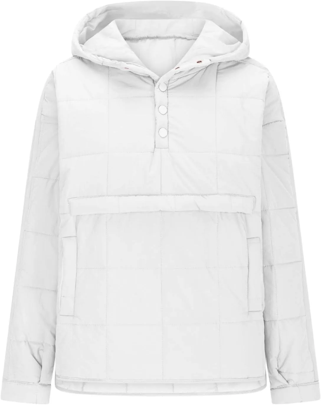 Women's Quilted Warm Puffer Jacket Winter Packable Pullover Down Coat Oversized Hoodie Lightweight Long Sleeve Outwear