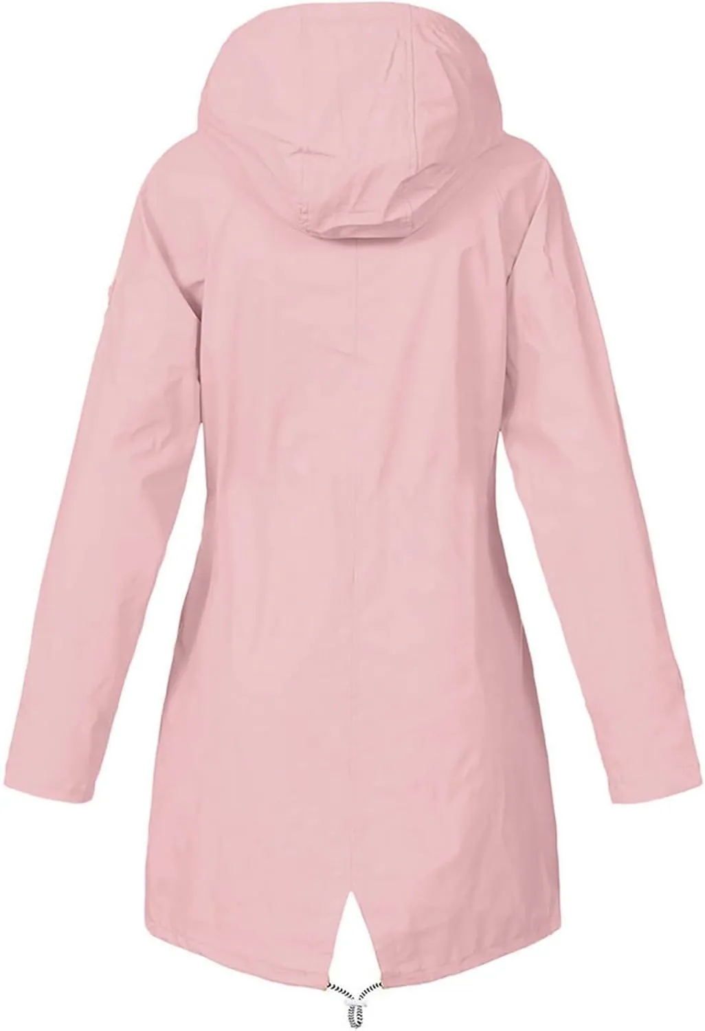 Womens Rain Jacket with Hood Waterproof Windbreaker Jacket Lightweight Long Raincoat Outdoor Trench Coat with Pockets