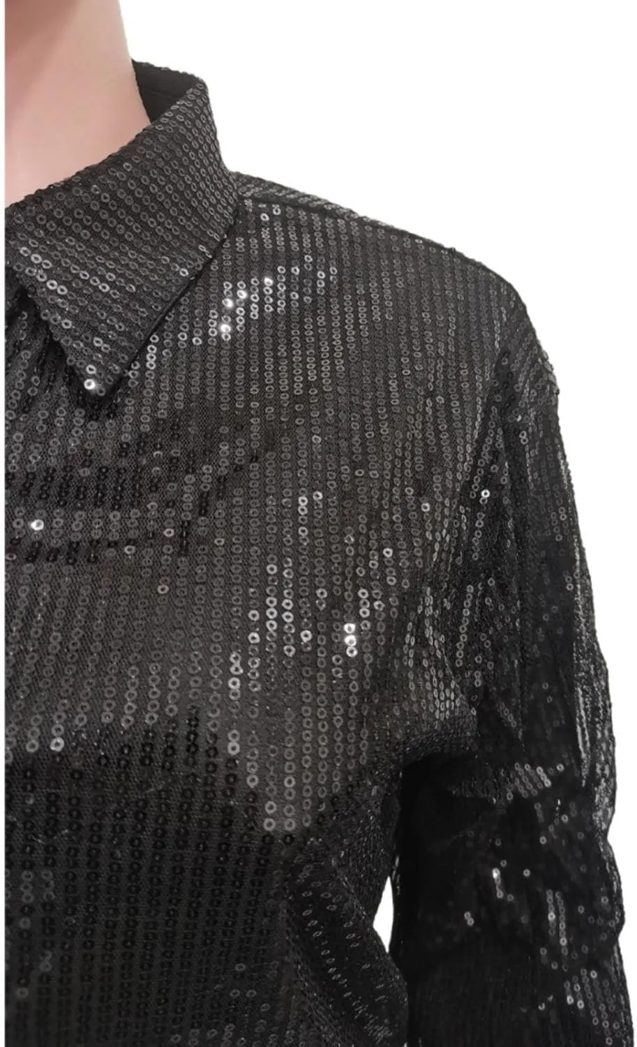 Womens Sequin Button Down Dress Shirt Long Sleeve Loose Fit Blouse Tops Mini Dress Casual Party Sexy Clubwear Dresses