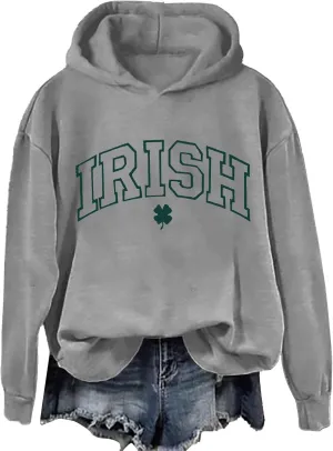 Women's St. Patrick's Day Green Hoodie Valentine's Day Sweatshirts Mardi Gras Long Sleeve Print Shirts 2025