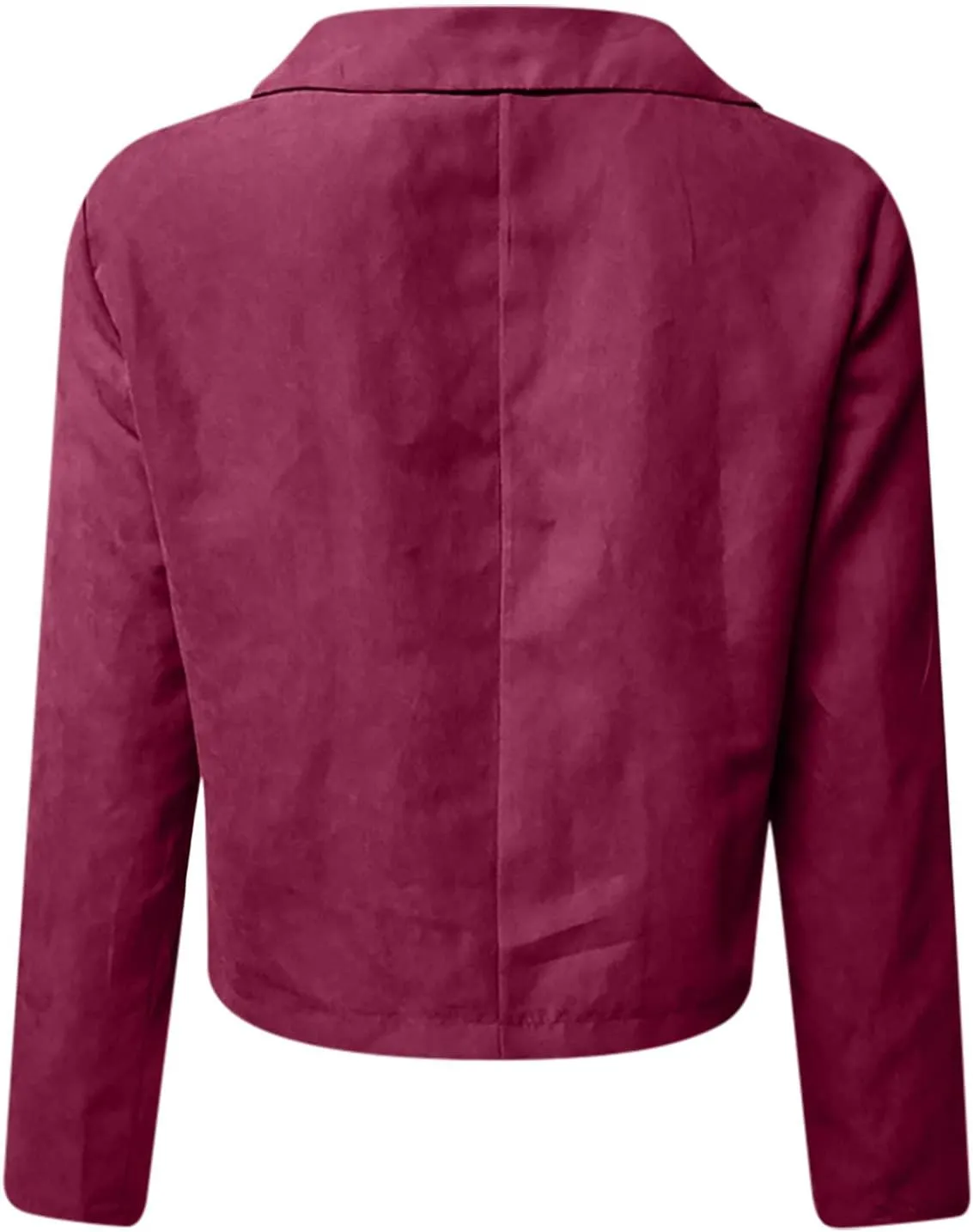 Women's Suede Cropped Jacket Faux Leather Jacket Women Vintage Coats Zip Up Motorcycle Jacket Open Front Cardigan Coat