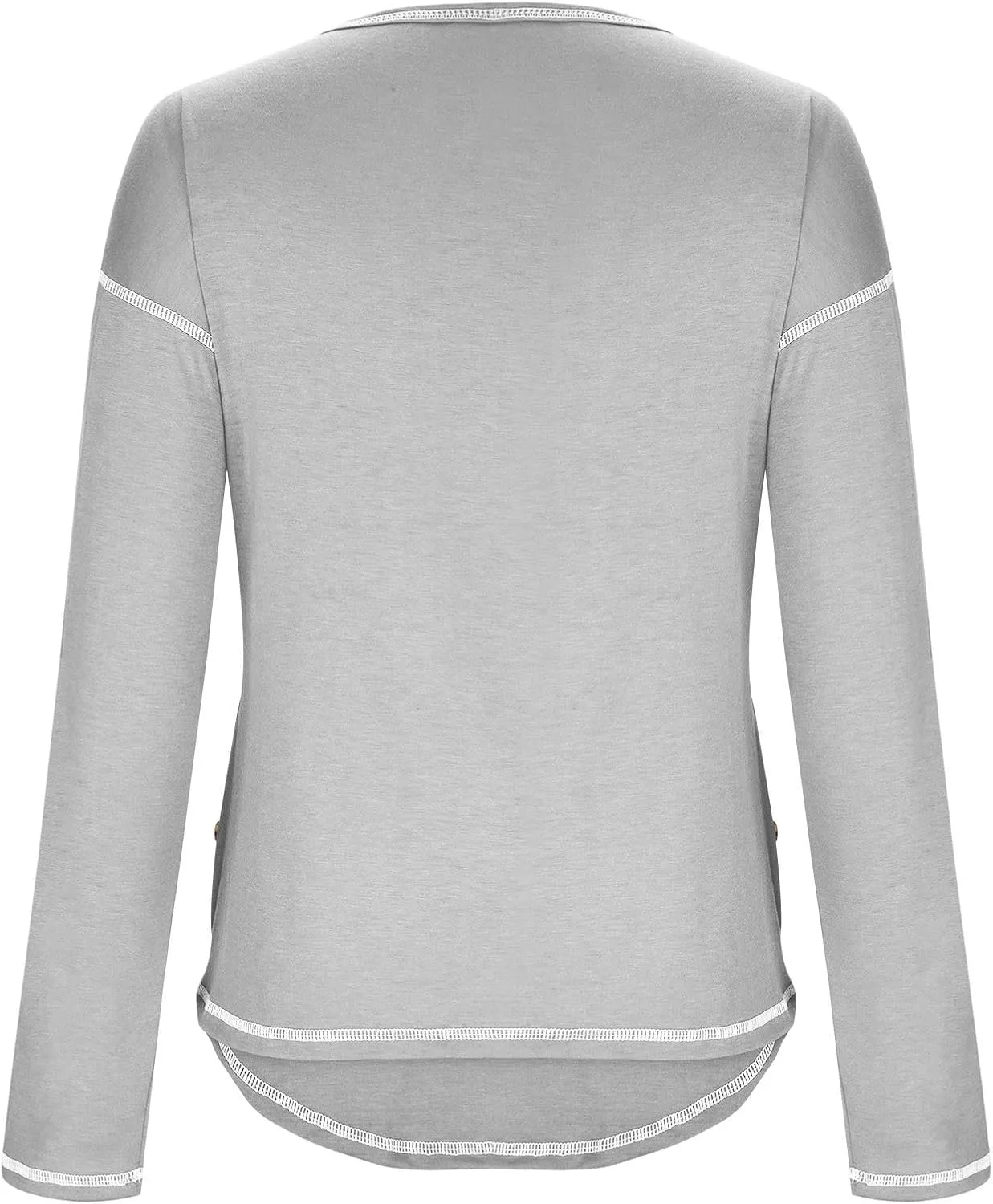 Womens Tops Fall Fashion 2024 Long Sleeve Solid Color Shirt Crew Neck Side Split Blouse Basic Loose Spring Outfits