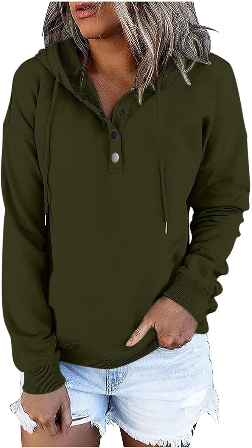 Women's Tunic Sweatshirts Hoodies V Neck 2024 Solid Fashion Casual Loose Soft Sweaters Long Sleeve Shirts