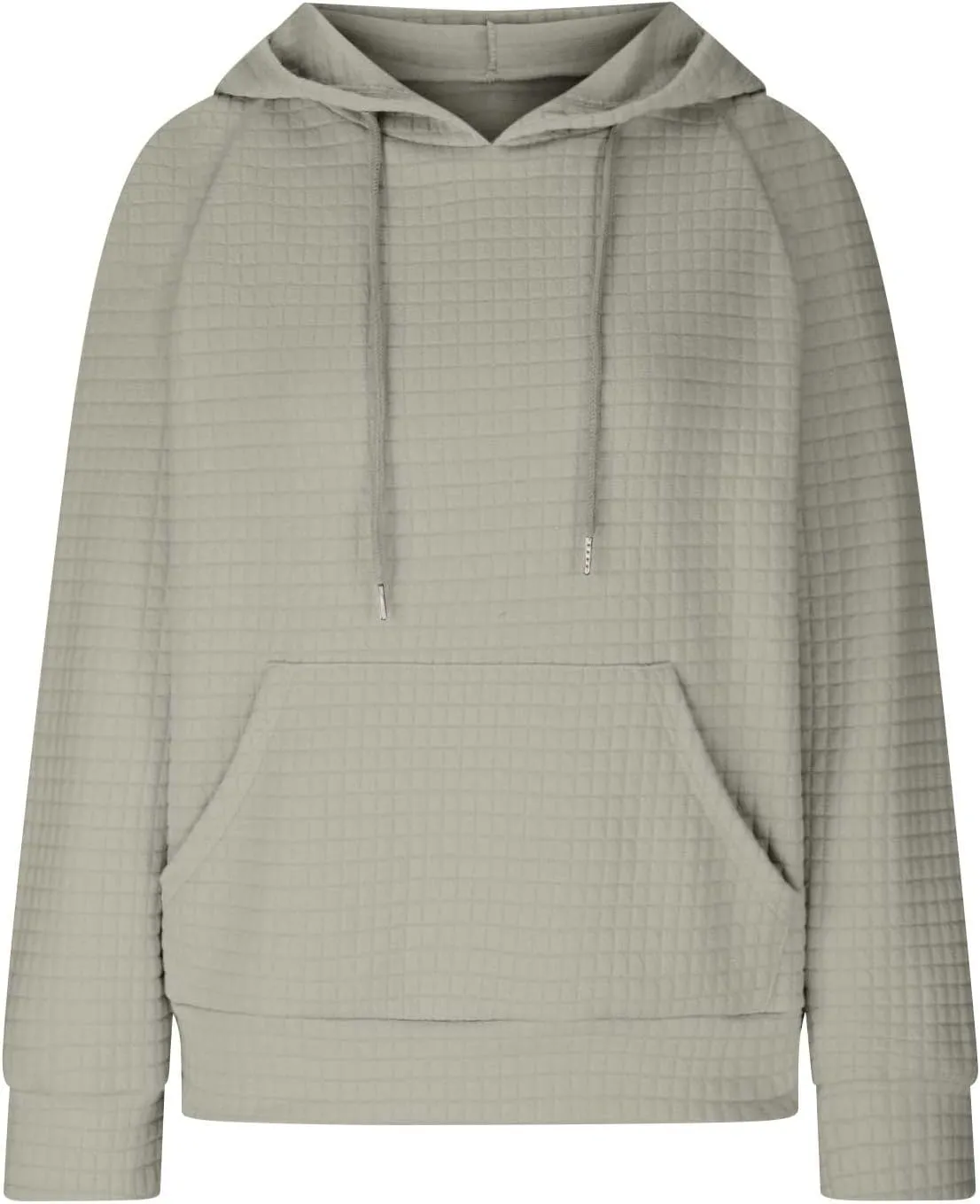 Womens Waffle Knit Hoodies Cute Hooded Sweatshirt Fall Casual Drawstring Pullover Sweater Workout Gym Hoodie Tops