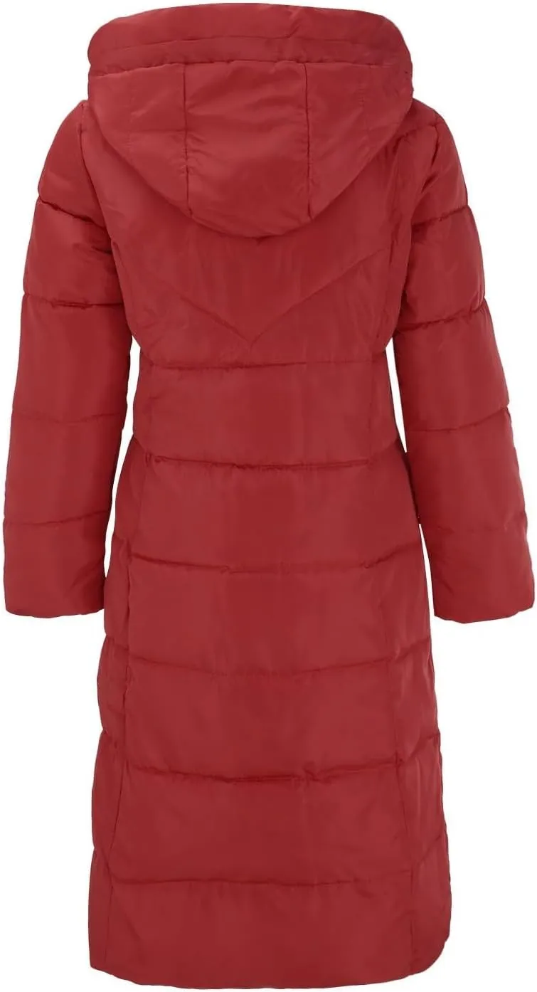 Womens Warm Winter Puffer Hooded Puffer Jacket Lightweight Winter Coat Womens sherpa Fleece Lined Long Jackets
