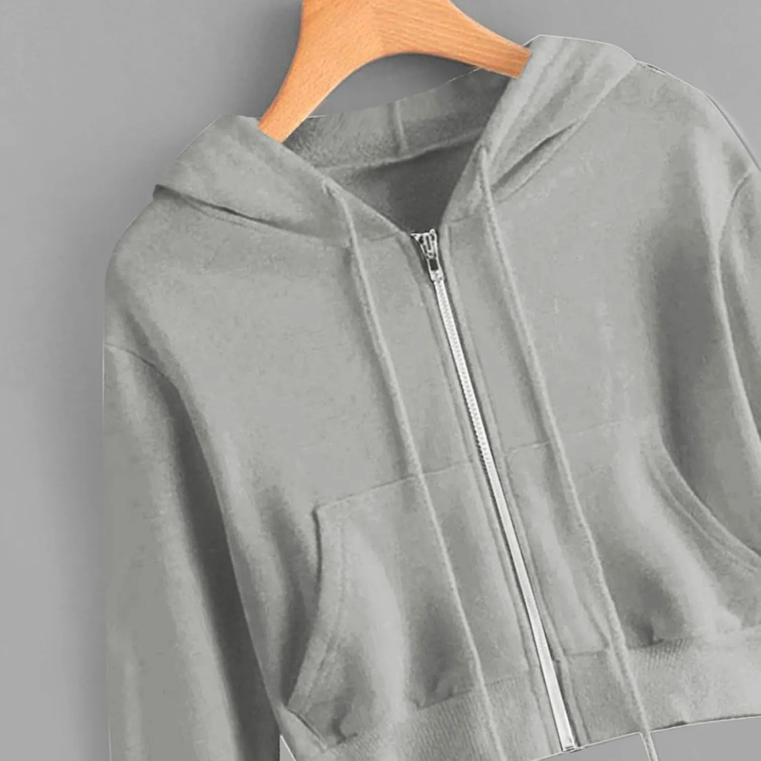 Womens Zip Up Cropped Hoodie Drawstring Crop Sweatshirt Long Sleeve Casual Tops Y2K Trendy Fall Winter Clothes 2024