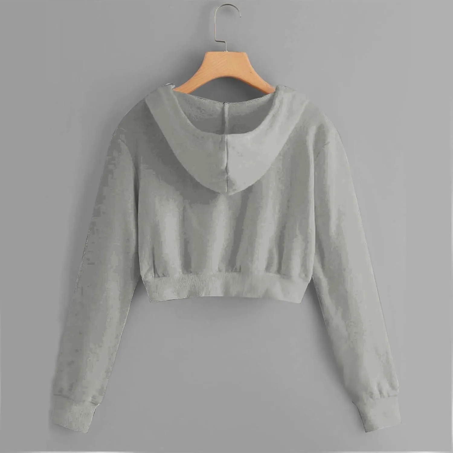 Womens Zip Up Cropped Hoodie Drawstring Crop Sweatshirt Long Sleeve Casual Tops Y2K Trendy Fall Winter Clothes 2024