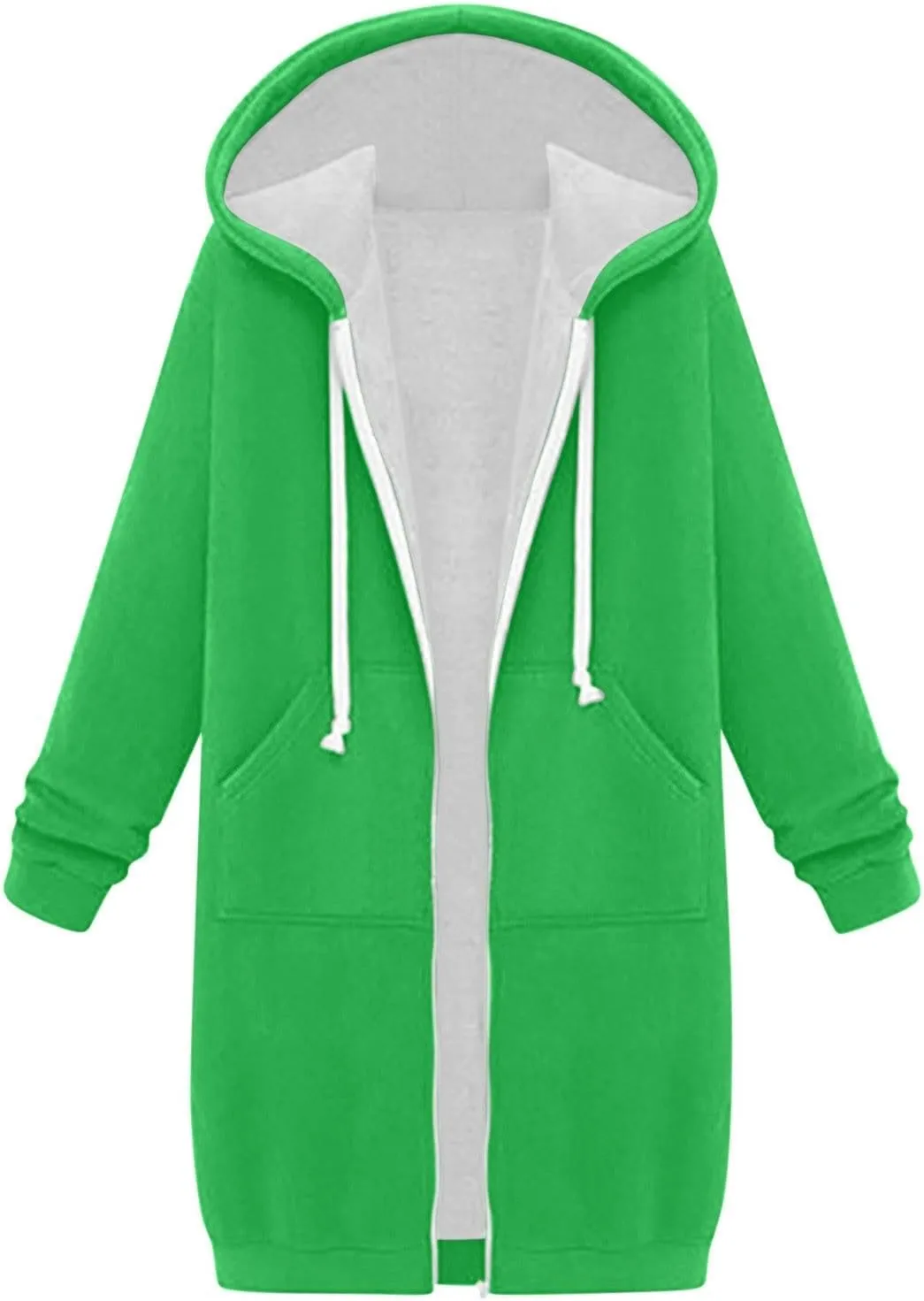 Women's Zip Up Hoodies Oversized Fleece Long Tunic Sweatshirts Casual Long Sleeve 2024 Fall Trendy Jacket Coat