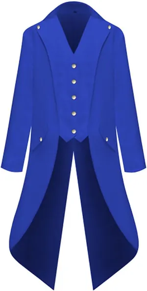 XIAXOGOOL Men Jacket Oversized Steampunk Trench Coat For Men Medieval Victorian Gothic Stand Collar Long Coat Tailcoat Jacket