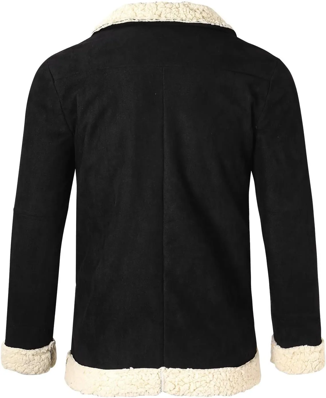 XIAXOGOOL Winter Coat For Men Big And Tall Faux Suede Fur Jacket Lapel Heavyweight Thicken Thermal Sherpa Lined Overcoat