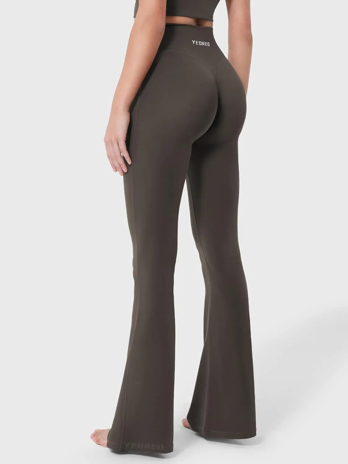 YEOREO Baverly Workout Flare Leggings for Women, 32" Hidden Scrunch Gym Yoga Pants High Waisted Casual Leggings