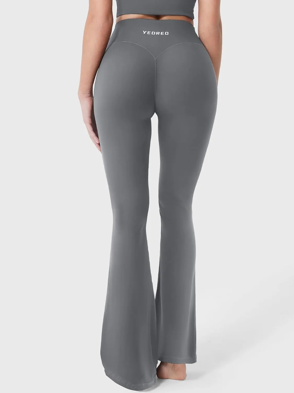 YEOREO Baverly Workout Flare Leggings for Women, 32" Hidden Scrunch Gym Yoga Pants High Waisted Casual Leggings