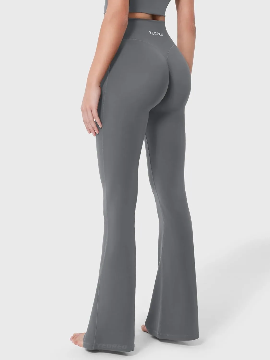 YEOREO Baverly Workout Flare Leggings for Women, 32" Hidden Scrunch Gym Yoga Pants High Waisted Casual Leggings