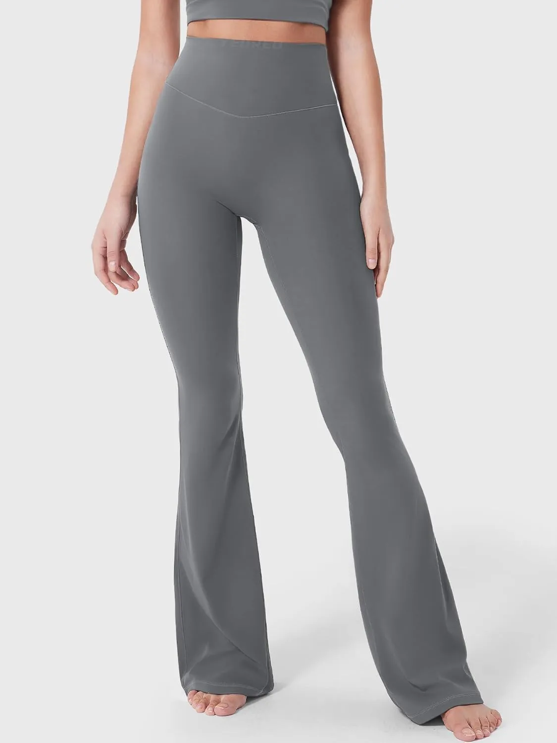 YEOREO Baverly Workout Flare Leggings for Women, 32" Hidden Scrunch Gym Yoga Pants High Waisted Casual Leggings