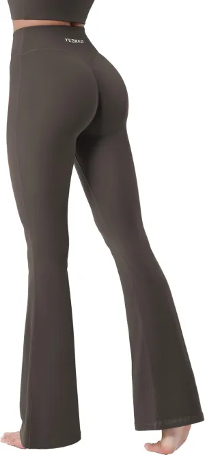 YEOREO Baverly Workout Flare Leggings for Women, 32" Hidden Scrunch Gym Yoga Pants High Waisted Casual Leggings