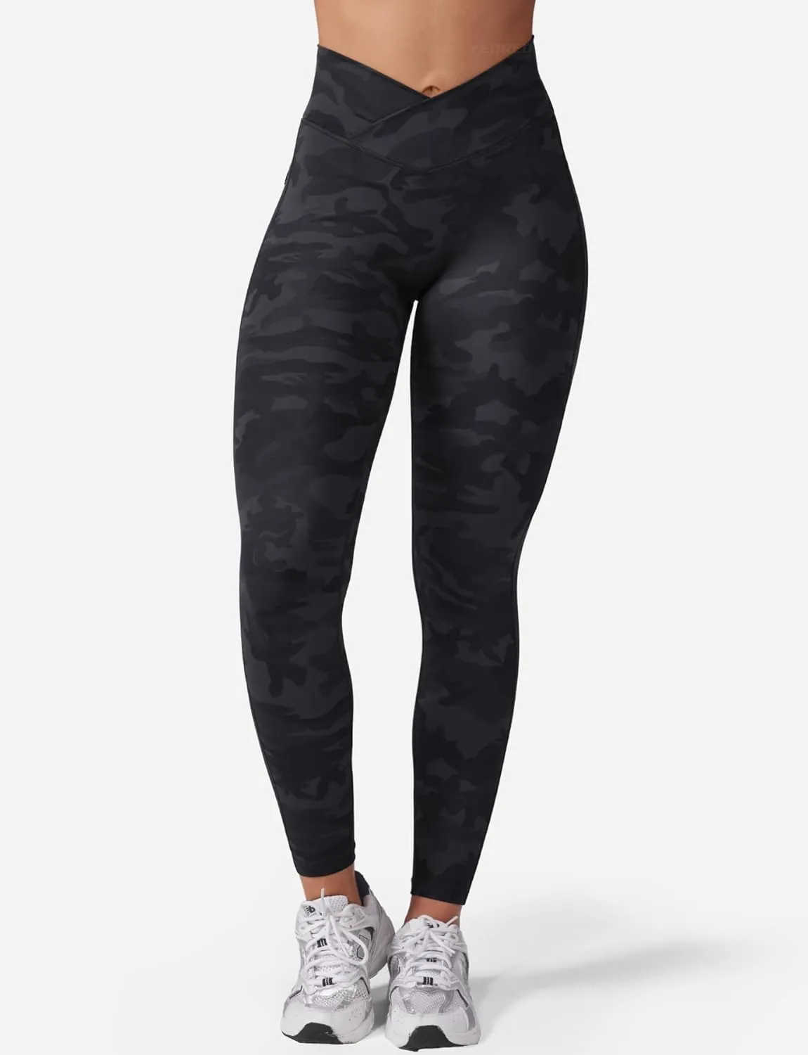 YEOREO CoreFlex Leggings with Pockets for Women Charm Scrunch Workout Leggings V Cross Waist Butt Lifting Gym Yoga Pants