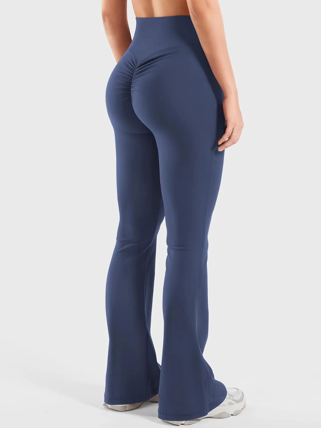 YEOREO Women Workout Scrunch Flare Leggings Drawstring No Front Seam Ericane Butt Lifting 31.5" Gym Yoga Leggings
