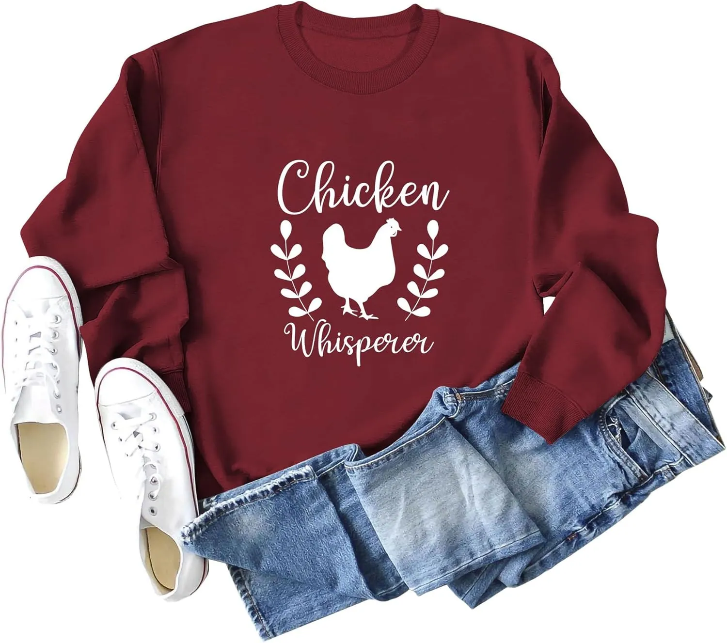 YourTops Chicken Whisperer Sweatshirt Funny Chicken Shirt Women Farm Shirt