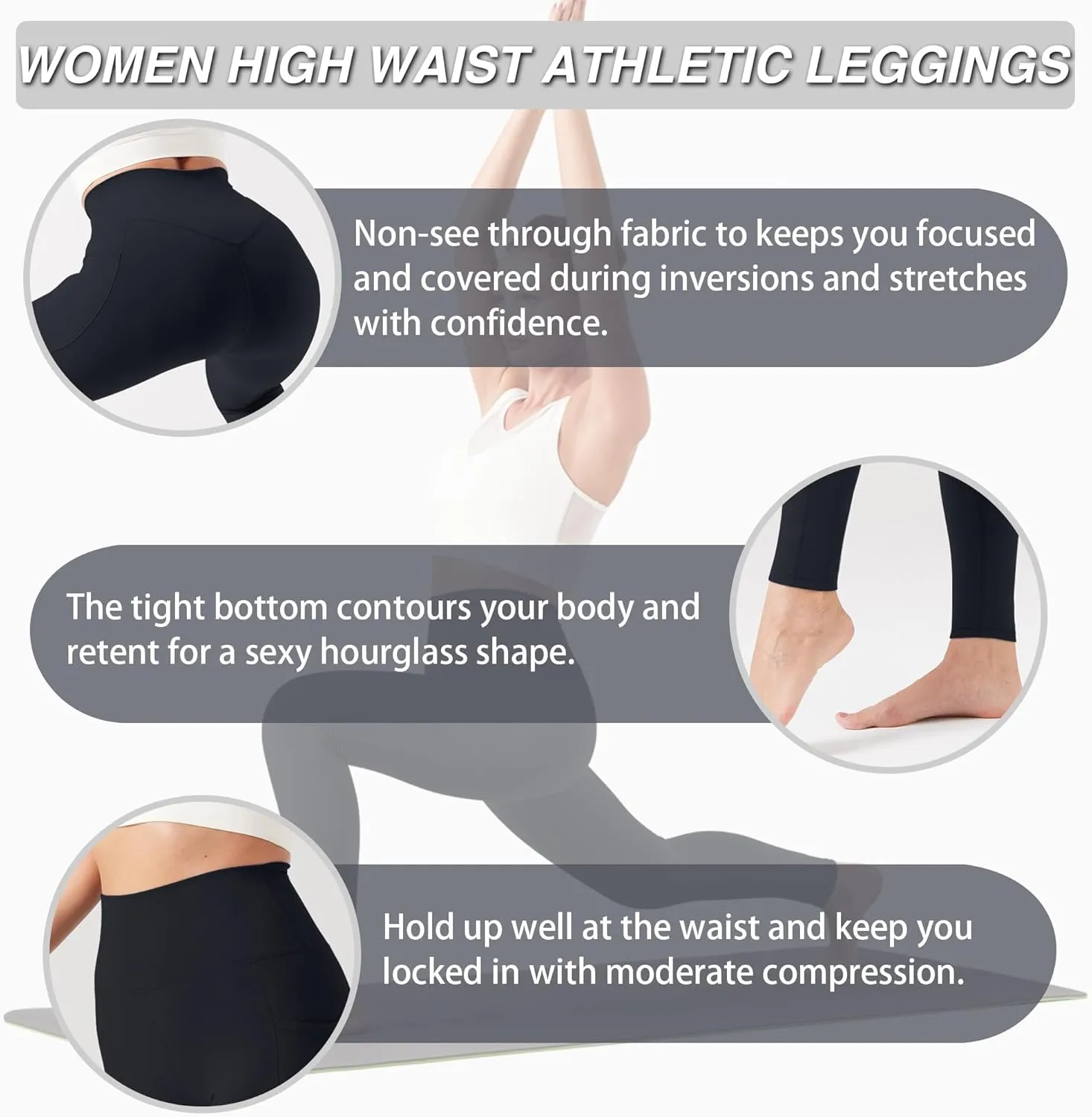 YOYOYOGA Yoga Pants Women Skin Friendly Leggings for Women Yoga Leggings Gym Workout Athletic Yoga Pants with Pockets