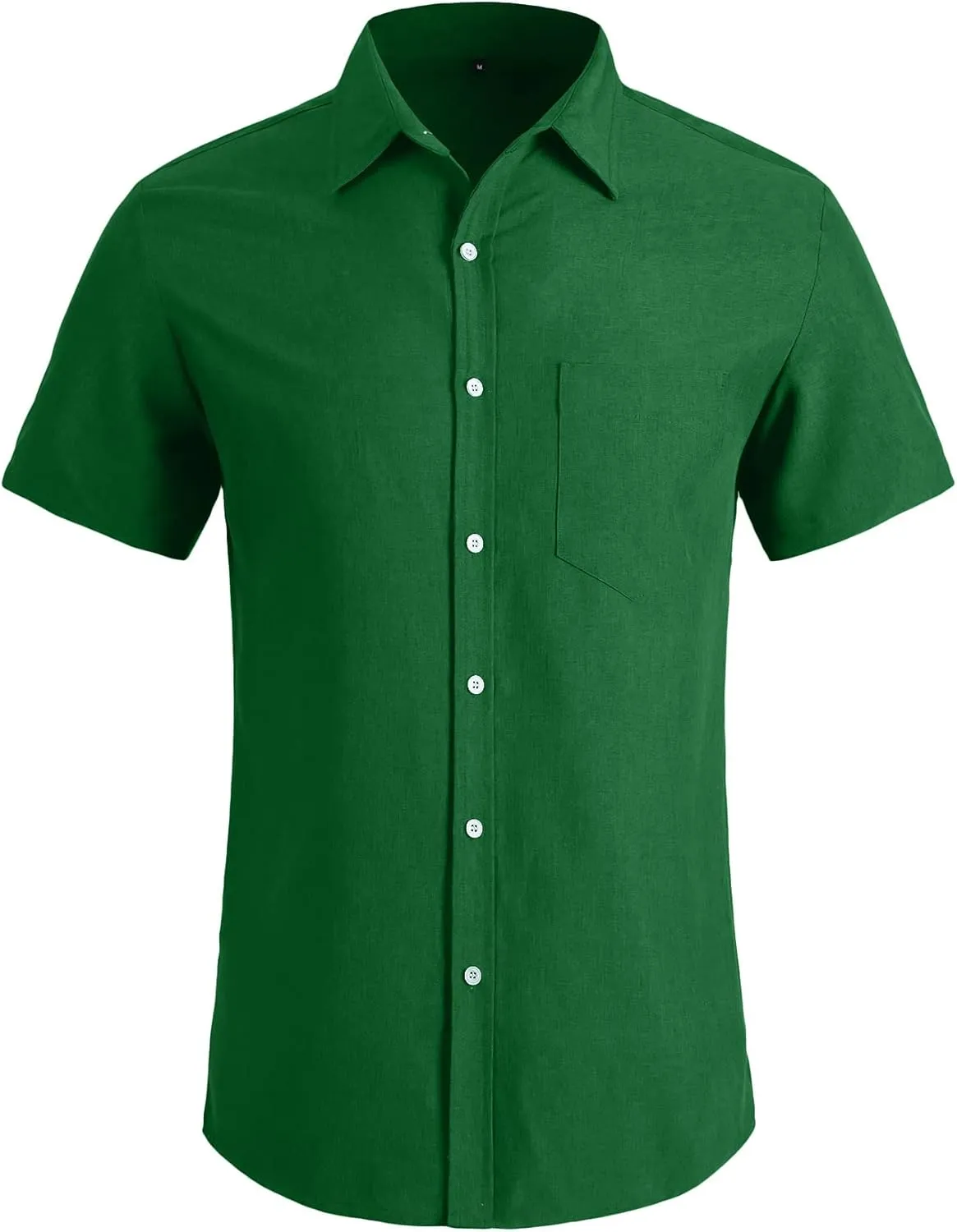 YTD Men's Casual Linen Button Down Shirt Short Sleeve Beach Shirt