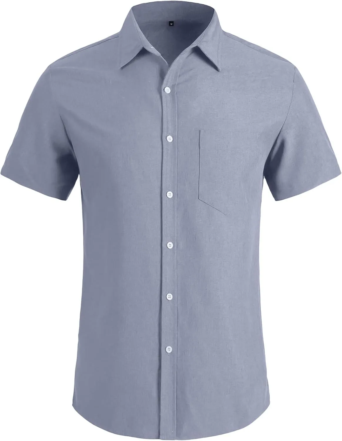 YTD Men's Casual Linen Button Down Shirt Short Sleeve Beach Shirt