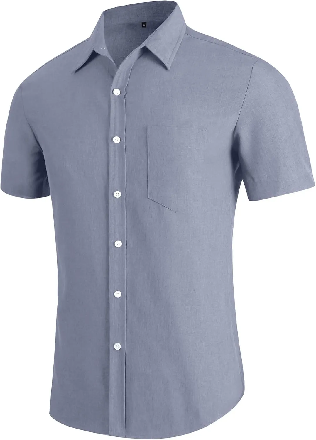 YTD Men's Casual Linen Button Down Shirt Short Sleeve Beach Shirt