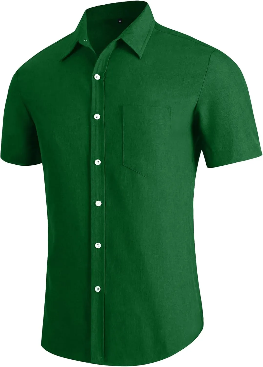 YTD Men's Casual Linen Button Down Shirt Short Sleeve Beach Shirt