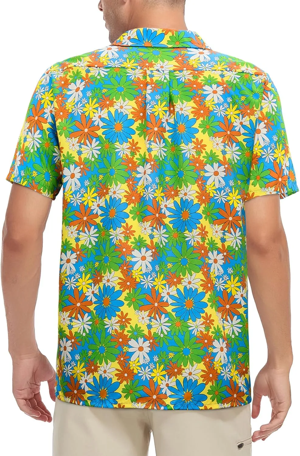 Zando 80s 90s Shirt for Men Retro Button Down Short Sleeve Shirt, Funny Shirt for Hawaiian Beach Disco Theme Party Outfit Top